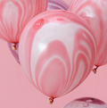 Pink og lilla marmor balloner