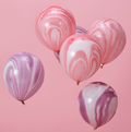 Pink og lilla marmor balloner