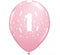 1 Års lyserød ballon Partydeluxe.