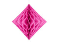Mørk lyserød honeycomb diamant 20 cm-Partydeluxe
