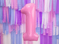 Tal pastel lyserød - 86 cm-Partydeluxe