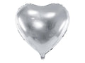 Folie ballon, sølv hjerte-Partydeluxe