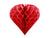rød Honeycomb Hjerte 30 cm-Partydeluxe