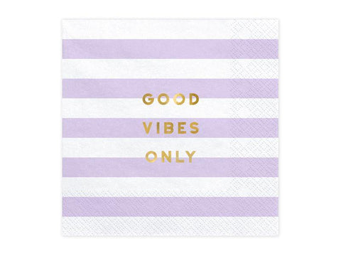 Good vibes only, servietter lilla-Partydeluxe