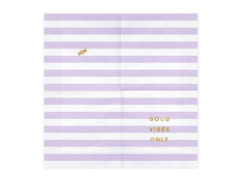 Good vibes only, servietter lilla-Partydeluxe