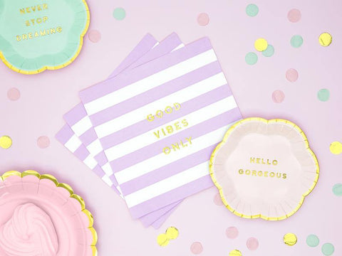 Good vibes only, servietter lilla-Partydeluxe