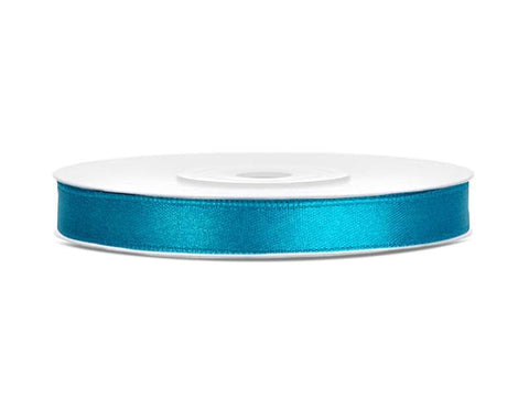 Turkis blå satinbånd 6mm-Partydeluxe