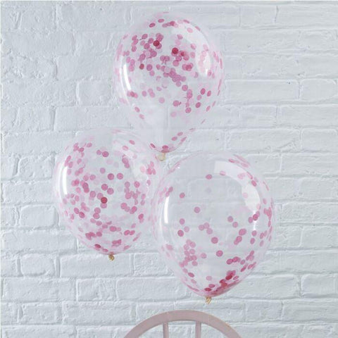 Lyserød konfetti ballon-Partydeluxe