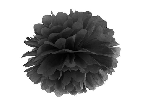 Sort pompom 25 cm-Partydeluxe