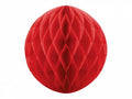 rød honeycomb kugle 30 cm-Partydeluxe