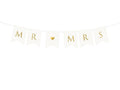 MR & MRS banner, hvid-Partydeluxe